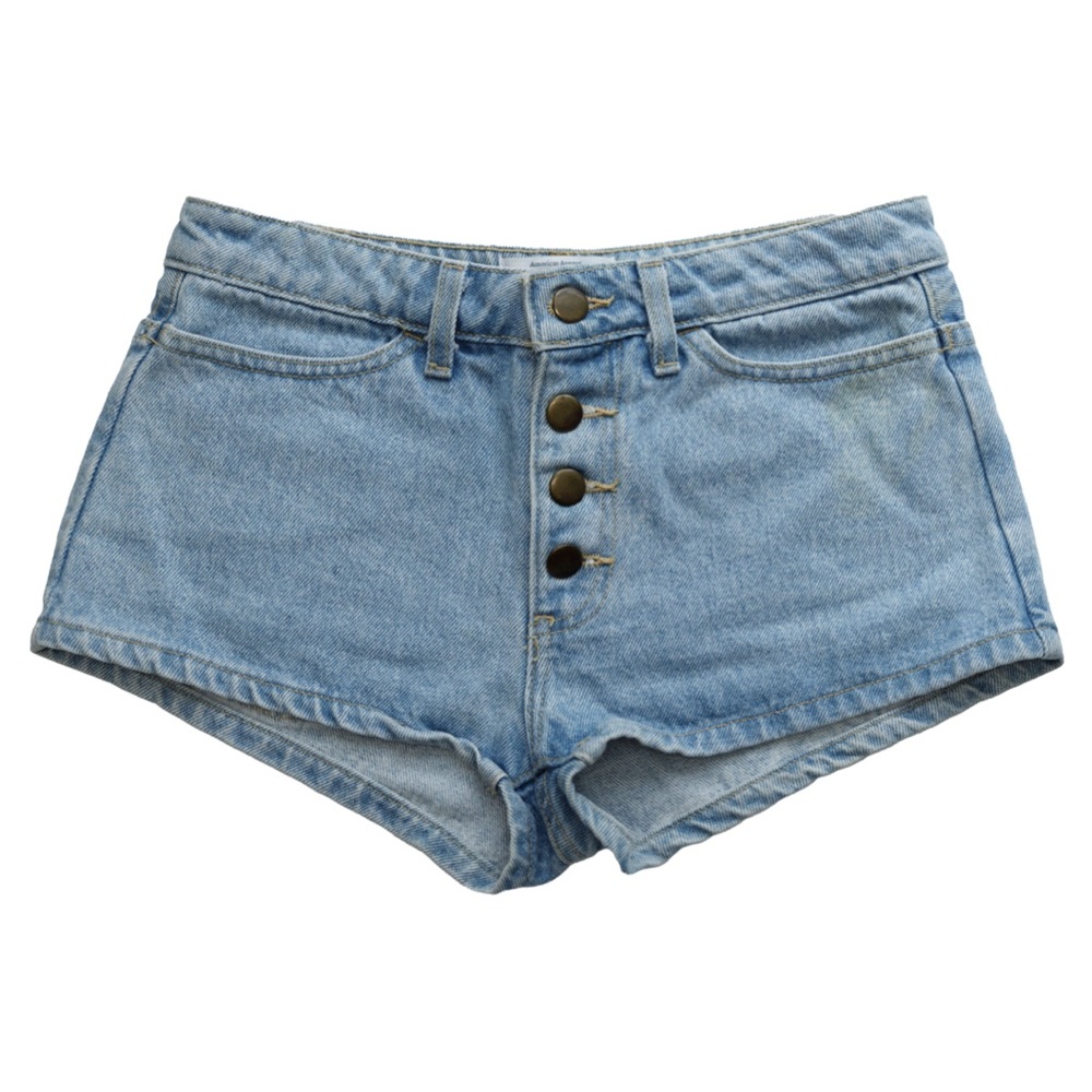 AMERICAN APPAREL Button Up Jean Shorts